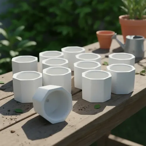 50 Pz De Mini Macetas De Yeso Blancas Para Recuerdos