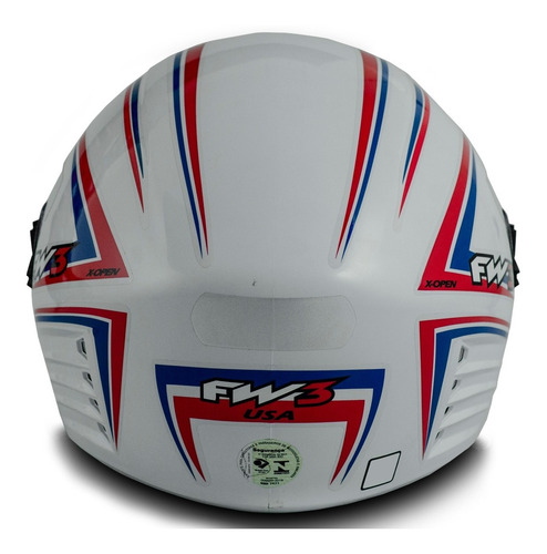 Imagem 7 de 7 de Capacete Com Viseira Cristal Para Moto X Open Eua Branco