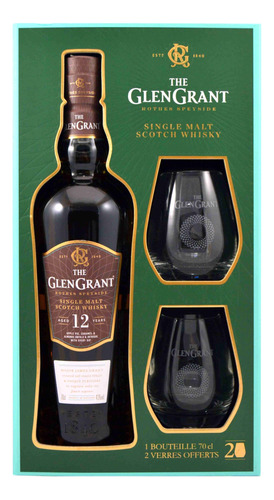 Whisky Glengrant 12 Años 43% 700 Ml Con 2 Vasos Regalo Dest