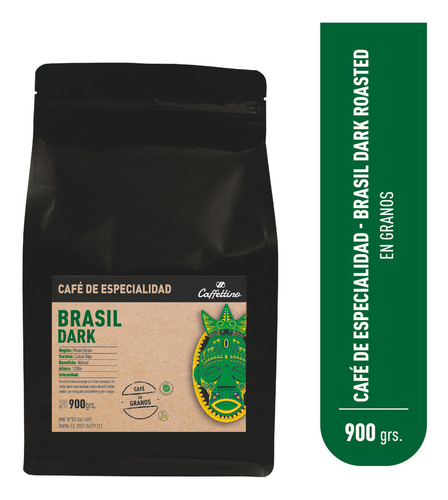 Café De Especialidad Caffettino Brasil Dark En Granos 900grs