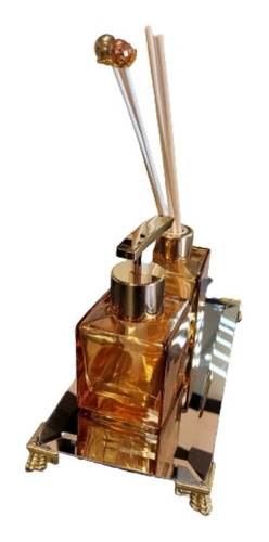 Imagem 3 de 3 de Kit Lavabo Luxo Banheiro Saboneteira Difusor+bandeija 100ml