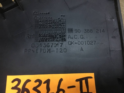 Cubierta Acabamiento Int Chevrolet Chevy C2 90388214 36316 (Usado)