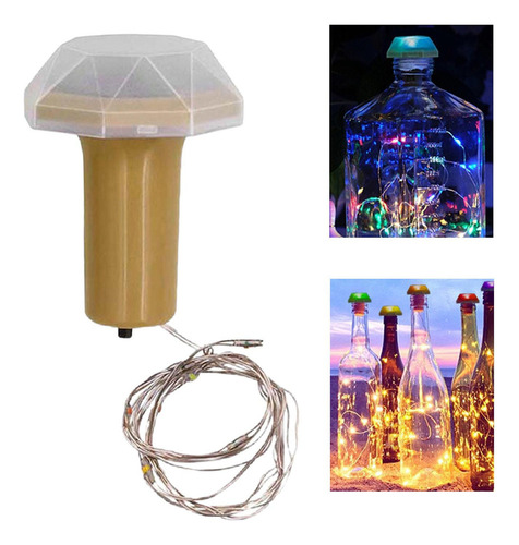 Li Mini Lámpara De Cadena Con 2 Corchos De Botella De Vino