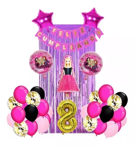 Set Decorativo para Cumpleaños Barbie con Topper y Telón – Globo