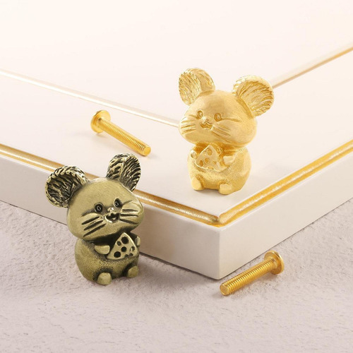 Manija De La Puerta Del Cajón De La Estatuilla Del Mini Oro