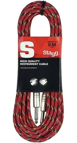 Cable Plug Plug Tela Standard 6 Metros Rojo Stagg Sgc6vtrd