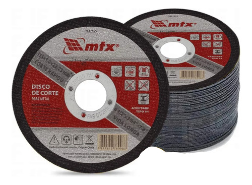 Kit 10 Discos De Corte Inox E Metal 4.1/2 X 1,0