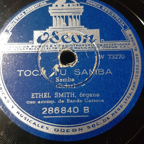 Pasta Ethel Smith Organo Bando Carioca Odeon C255