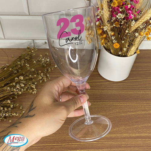 10 Taças Personalizadas Vinho E Bebidas 400ml Imp. Colorida