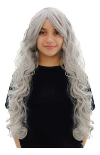 Peluca Cosplay Anime Gris Larga Deluxe Dama