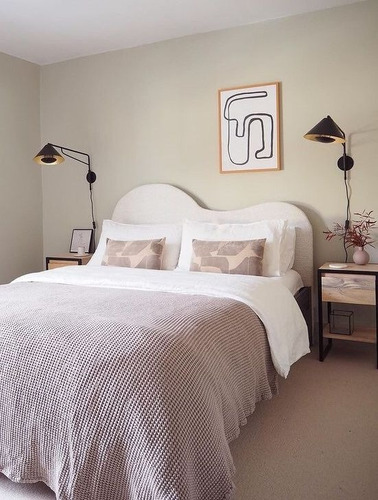 Respaldo De Cama King Size 2 Metros Curvo Tela Boucle, Blanco