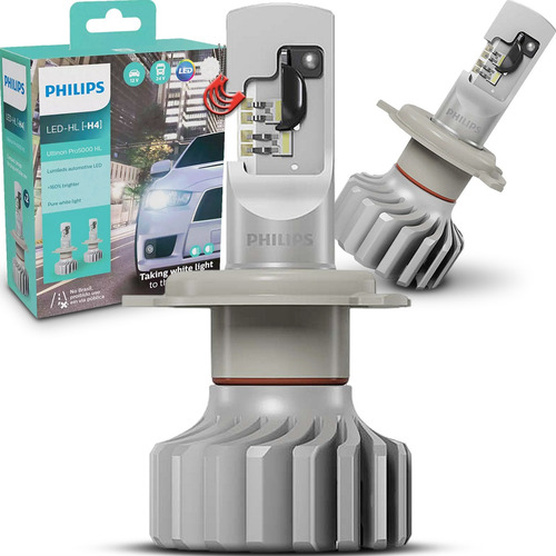 Imagem 1 de 7 de Kit Lâmpadas Led Philips Ultinon H4 6000k Branca 12v Ou 24v