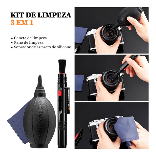 Kit Limpeza K&f Lente Câmera Dslr 3 Em 1 Original