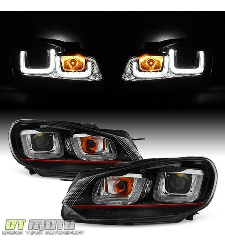 Par Faros Negro Led Drl Volkswagen Golf Highline 2013 2.0l