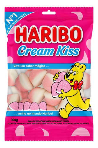 Bala Haribo Cream Kiss morango e nata 100 g 