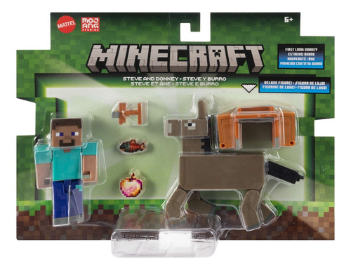Minecraft Vanilla Figura De Acción Steve Y Burro 3.25