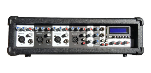 Imagen 5 de 10 de Combo Consola Potenciada 4ch C/usb + 2 Bafles 15 300w+ Mic