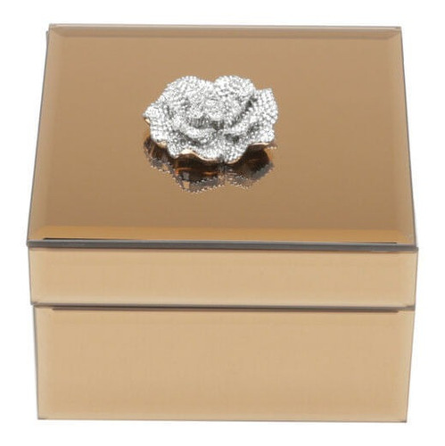 Porta-joias De Madeira Com Espelho Prestige Maira 21x13x8,5c