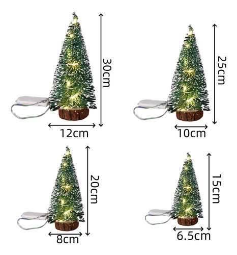Árbol De Navidad Con Luces, 4 Unidades, Decoración Navideña