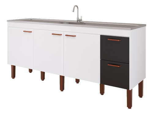 Balcão Armário Cozinha Gabinete Pia 180cm 100% Mdf