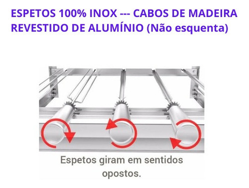 Parrilla de barbacoa giratoria con 4 pinchos, motor izquierdo, 110 V/220 V