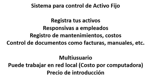 Sistema Software Control De Activo Fijo Inventario