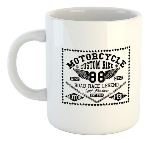 Taza De Ceramica Motorcycle Custom Bike 88