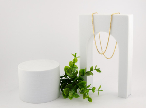 Colar Feminino Ouro 18k Veneziana 6 Diamantada 45 Cm Maciça