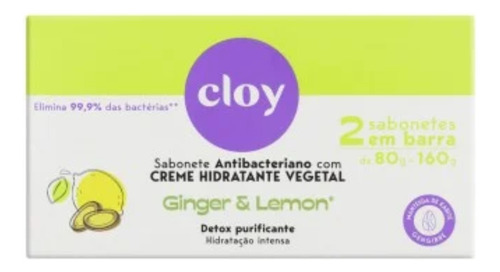 Kit C2 Sabonetes Barra Detox Purificante 2x80g Cada - Cloy