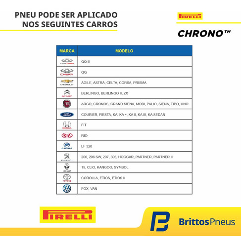 Kit 4 Pneus Pirelli Aro 14 Chrono 175/65 R14c