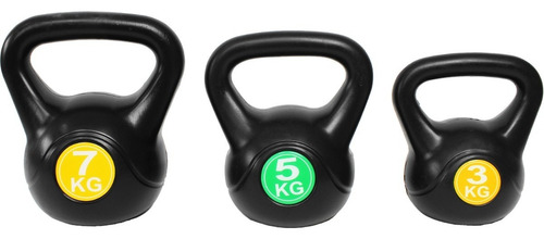 Set Pesas Rusas Kettlebell 15kg Crossfit Gym 6, 11 Y 15 Lb Color Negro