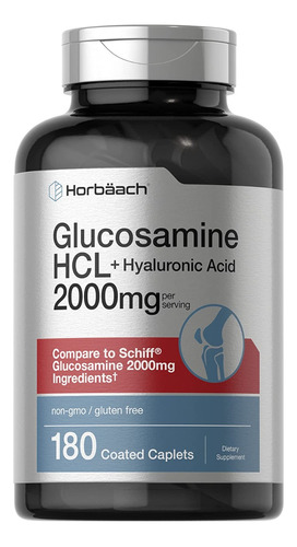 Glucosamina Hcl Con Acido Hialurónico 2000mg 180 Cápsulas