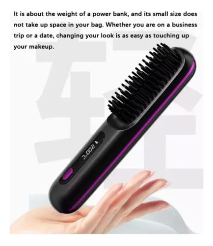 Znnn Cepillo De Pelo Portátil Recargable Con Función De