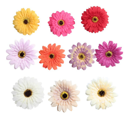 10 Unidades De Seda De Gerbera Artificial De Gran Tamaño Hec