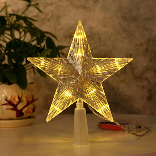 Estrella Del Árbol De Navidad Iluminada, 10 Luces