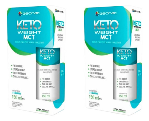 Combo X2 Keto Weight Mct Adelgazante Cetosis 150 Ml 