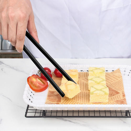 Pinzas Para Servir Alimentos, Pinzas Para Asar, Negro