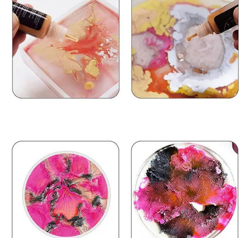 Set Tintas Metalizadas Al Alcohol X 10 Ml X 12 Uni