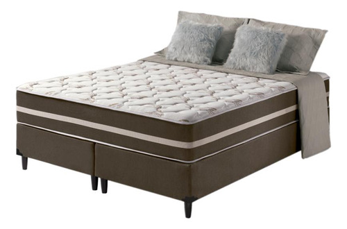 Cama Box Com Colchão Mola Ensacada Classic Super King Cor Marrom