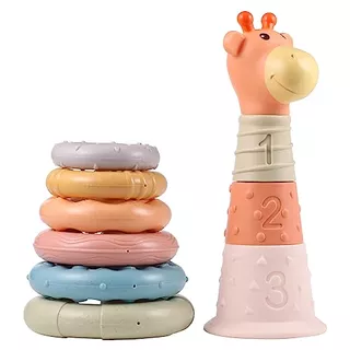 Stacking Rings Baby Toy, Colorful Stacking Toy Toddlers...