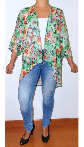 Kimono Corto Mariposa Amplio Suelto Cardigan Seda Moda Mujer