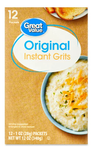 Great Value 12 Packets Original Instan Grits 340 G