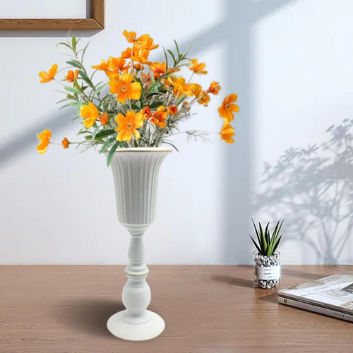 Jarrón De Flores De Hierro, Soporte Para Maceta, Blanco