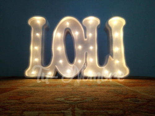 Nombres Iluminados 4 Letras 40 Cm - Polyfan Cartel Con Luces