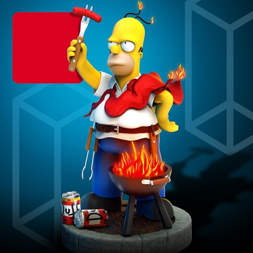 The Simpsons Homero Barbacoa Archivo Stl Para Impresión 3d