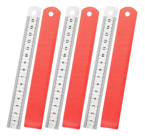 Regla De Acero Sistema Métricos , Mxfrx-003, 3pzas, 15cm, Do Color Gris