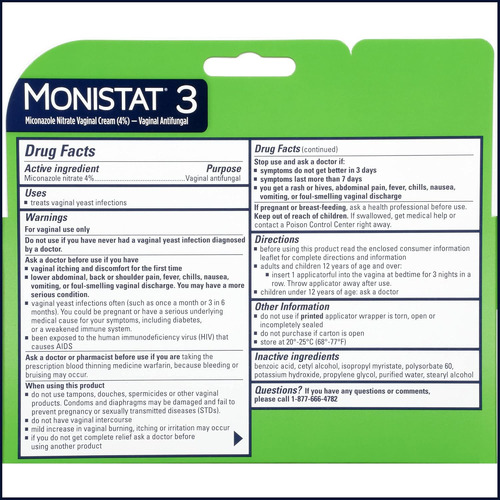Monistat 3 Dias De Tratamiento Vaginal AntifĂșngico