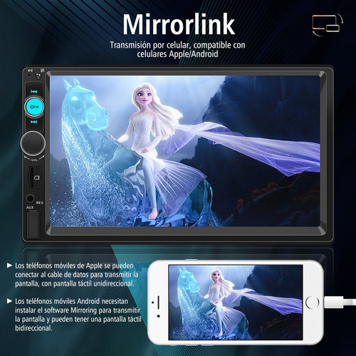 Central Multimídia Universal 2 Din Carplay Android Auto Mp5