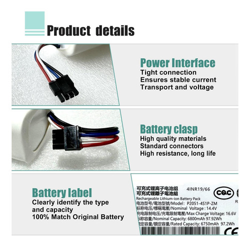 Boweirui Battery For Dreame D9 D10 Plus L10 Pro Plus L10 F9