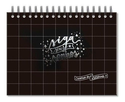  Fina Ideia SIGA SEUS SONHOS CADERNO DE LETTERING 40 folhas  sem pauta preta 17.5cm x 23.5cm